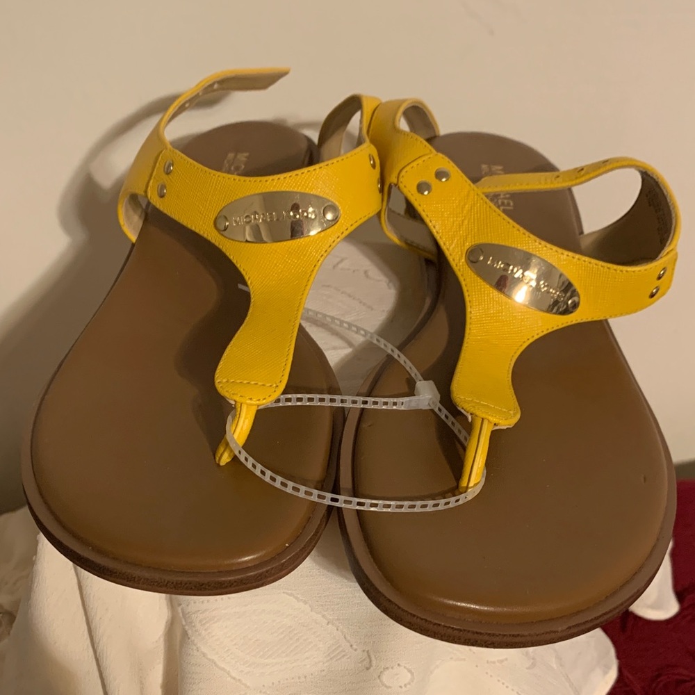 Michael Kors Yellow Sandals with Gold Details